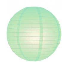 12" Paper Lanterns Round 'Mint' - Regular Wire Ribbed